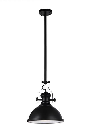 Efficient Lighting El-5010 Modern 1-light E26 Base 9w Led Bulb Interior Kitchen Pendant Light, Powder Coated Black