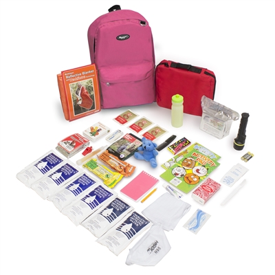 864-pk Keep-me-safe Children Survival Backpack Kit, Pink