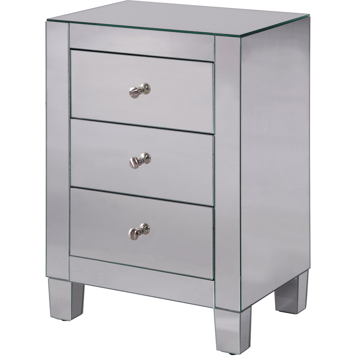 Mf6-1032 3 Drawers Cabinet 17 Clear Mirror, Clear - 0.75 X 13 X 25 In.