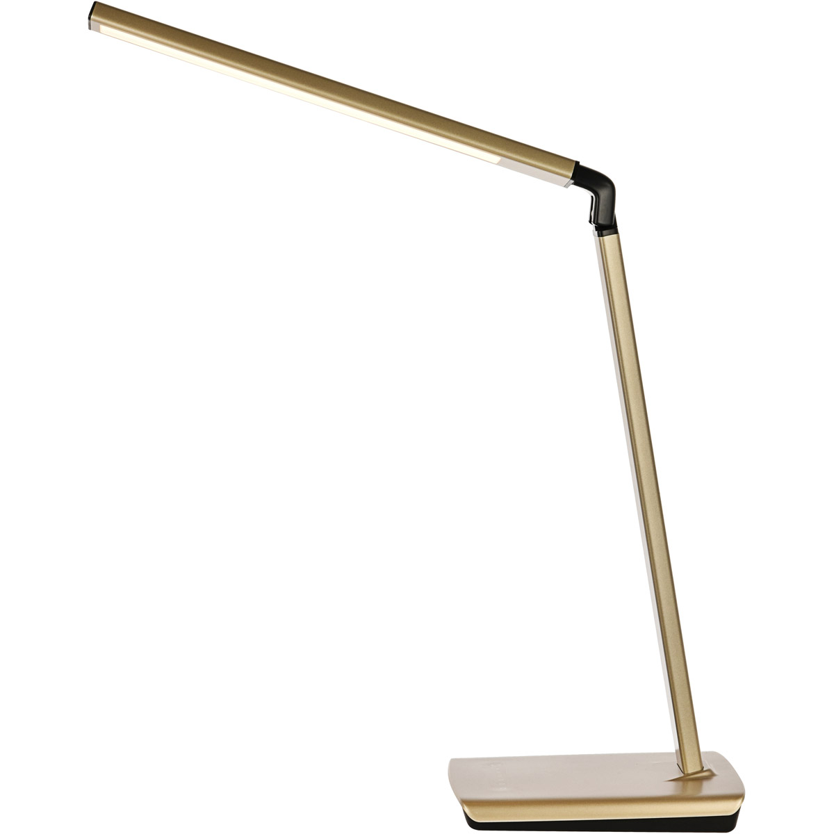 Sleek Led Desk Lamp With Smooth Touch Dimmer & Usb, Champagne Gold