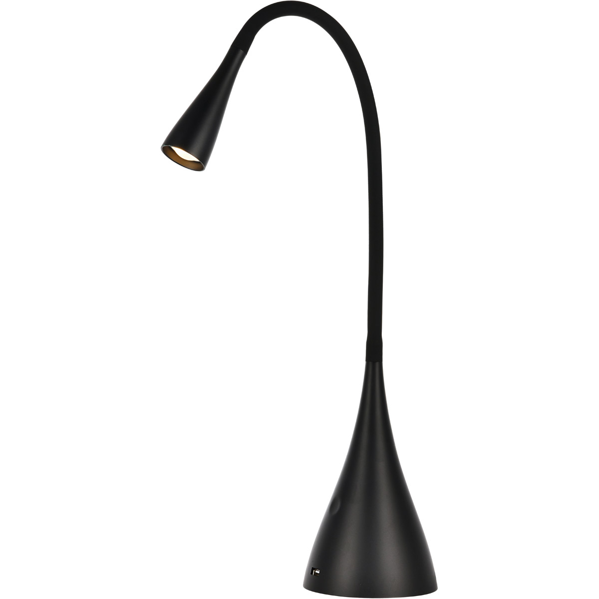 Ledds012 Sleek Led Desk Lamp With Smooth Touch Dimmer & Usb, Matte Black
