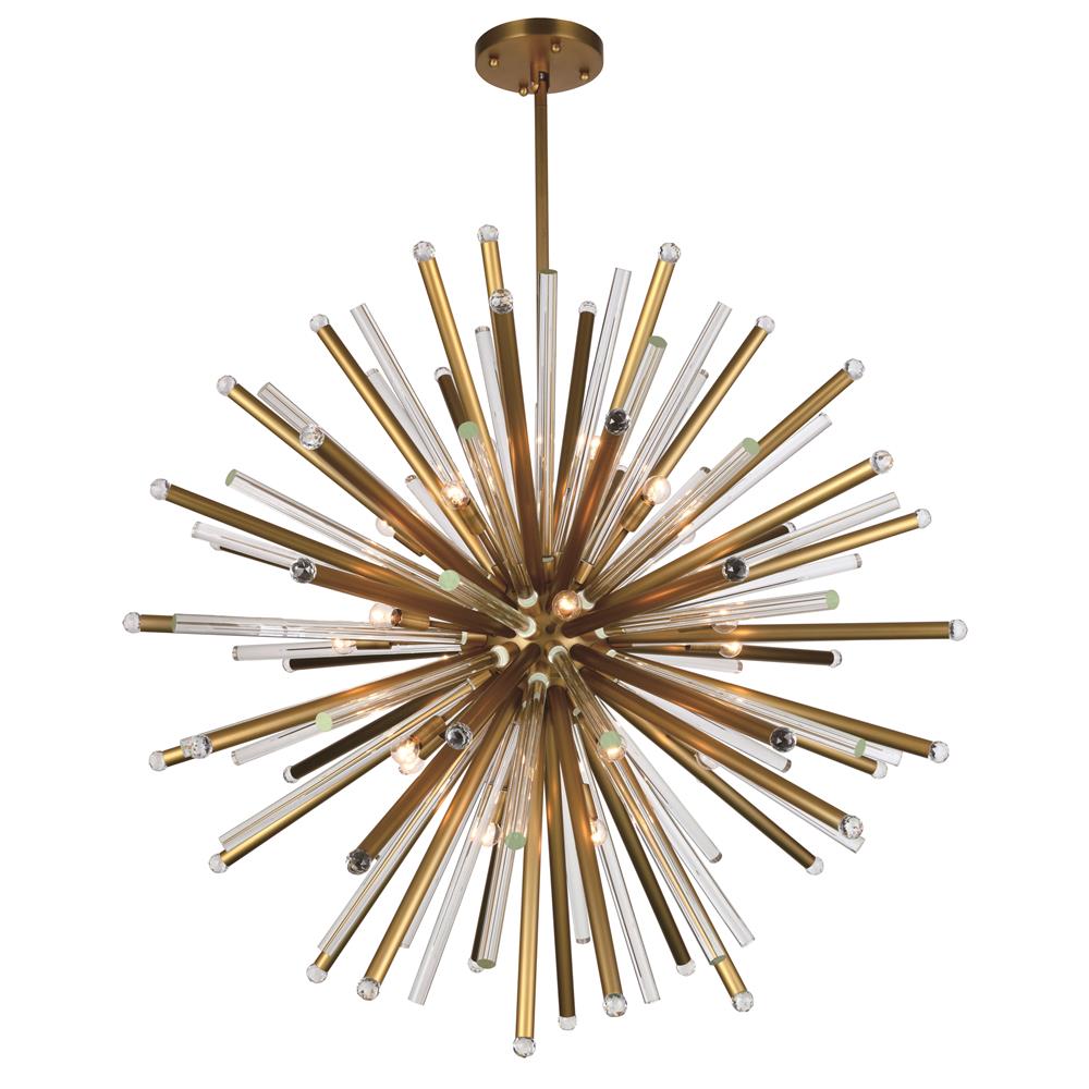 48 X 48 In. Maxwell 21 Light Burnished Brass Chandelier - Royal Cut Crystals