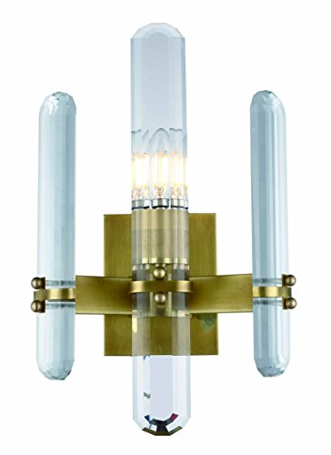 1530w10bb-rc Lincoln 1 Light Wall Sconce Royal Cut Crystals - Burnished Brass