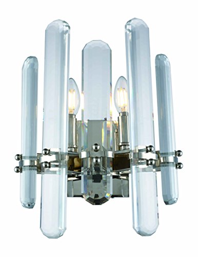 1530w12pn-rc Lincoln 2 Light Wall Sconce Royal Cut Crystals - Polished Nickel