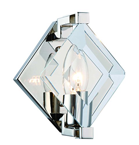 4000w6pn Endicott 1 Light Wall Sconce - Polished Nickel & Clear Glass