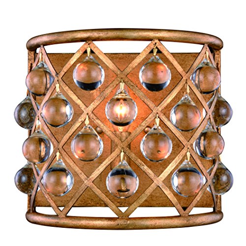 1213w11gi-rc Madison 1 Light Wall Sconce Royal Cut Crystals - Golden Iron