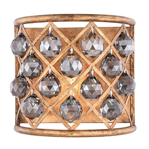 1214w11gi-ss-rc Madison 1 Light Wall Sconce Royal Cut Crystals - Golden Iron