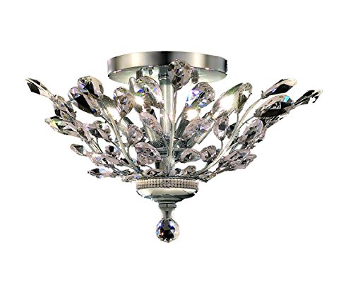 Elegant Lighting V2011f20c-ec Orchid 4 Light Flush Mount, Elegant Cut Crystals - Chrome