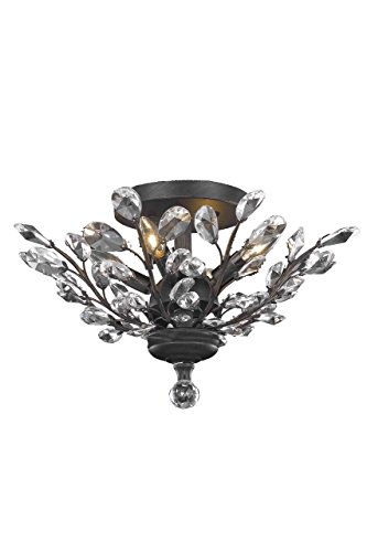 Elegant Lighting V2011f20db-ec Orchid 4 Light Flush Mount, Elegant Cut Crystals - Dark Bronze