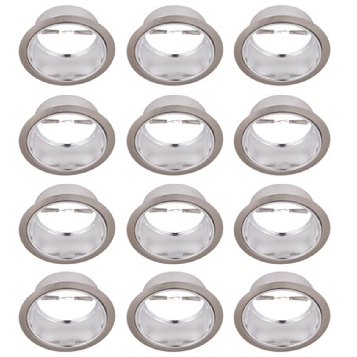 Res40cb-12pk 6 In. Trim With Chrome Reflector Brushed Nickel Trim Ring Fits Par38 R40 - Pack Of 12