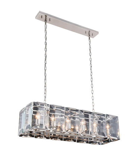 1212d40pn 13 In. Monaco 12 Lights Chandelier Ceiling Light With Clear Glass Crystal, Polished Nickel