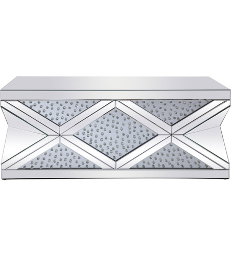 Elegant Lighting MF92010 47.5 in. Modern Rectangle Royal Cut Crystal Coffee Table, Clear