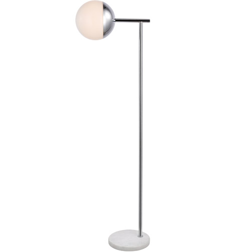 Ld6100c 50.5 In. Eclipse 1 Light Floor Lamp Portable Light With Frosted White Glass, Chrome