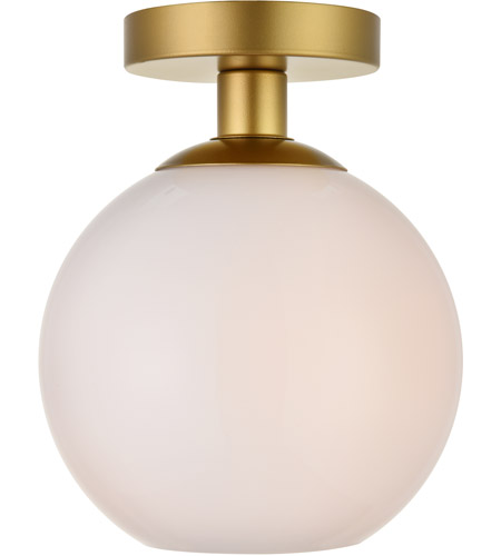 Ld2205br Baxter 1 Light Flush Mount Ceiling Light With Frosted White Glass, Brass