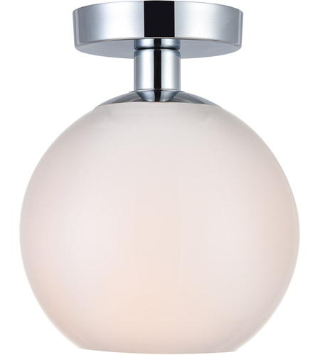 Ld2205c Baxter 1 Light Flush Mount Ceiling Light With Frosted White Glass, Chrome