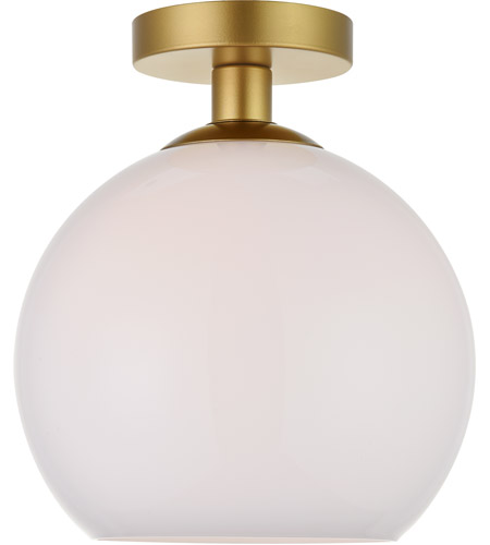 Ld2211br Baxter 1 Light Flush Mount Ceiling Light With Frosted White Glass, Brass