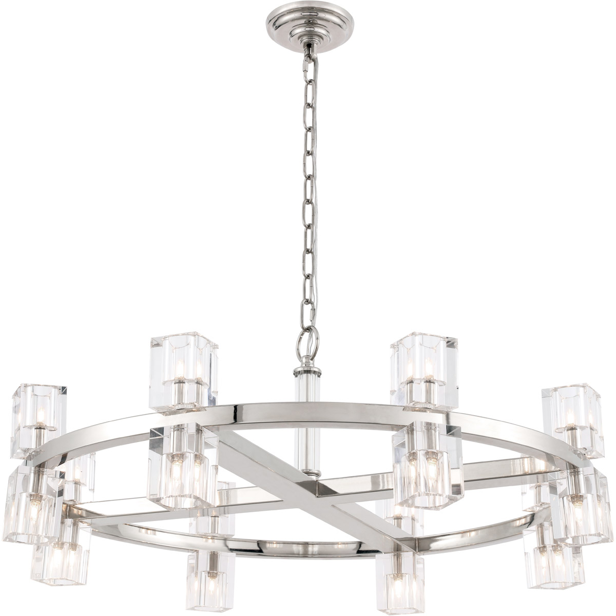 1550d32pn Chateau 16 Light Polished Nickel Ceiling Pendant