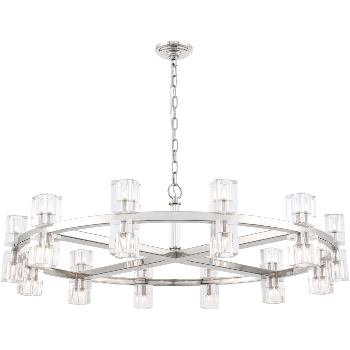 1550g42pn Chateau 20 Light Polished Nickel Ceiling Pendant