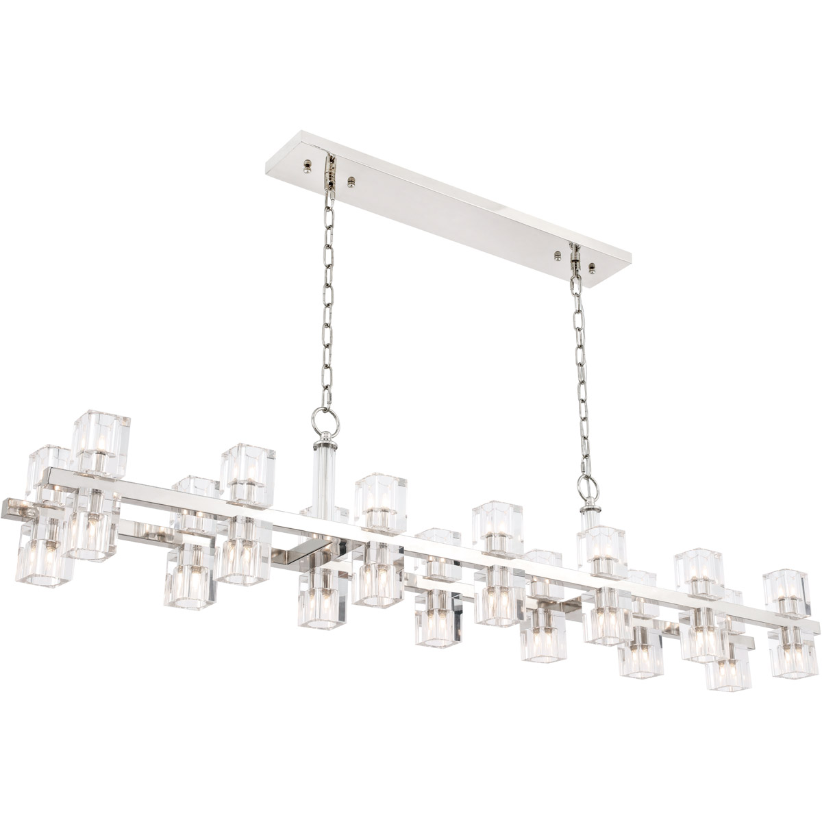 1550d60pn Chateau 28 Light Polished Nickel Ceiling Pendant