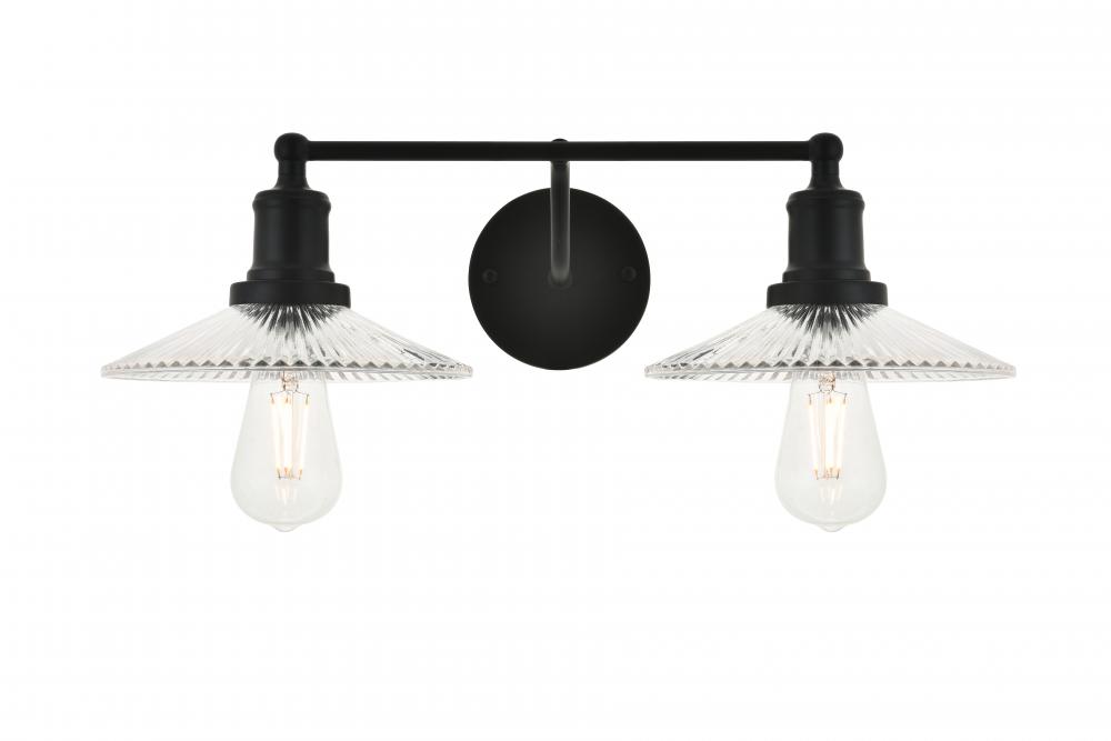 LD4040W21BK Waltz 2 Light Black Wall Sconce LD4040W21BK Waltz 2 Light Black Wall Sconce