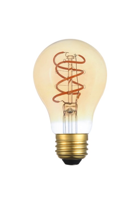 A19led301-6pk 2000k Led Decorative Helix Vertical Nostalgic Filament 6 Watts 300 Lumens Amber Tint A19 Light Bulb - Pack Of 6