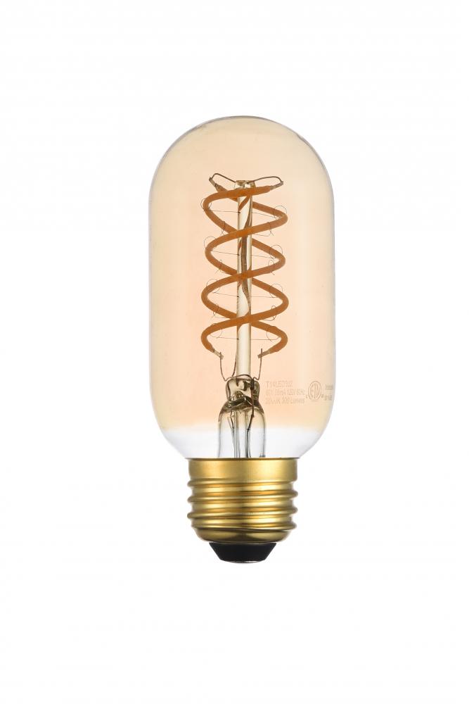 T14led302-6pk 2000k Led Decorative Helix Vertical Nostaligic Filament 6 Watts 300 Lumens Amber Tint T14 Light Bulb - Pack Of 6