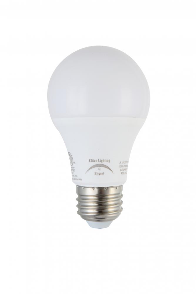 A19led208-6pk 5000k Led A19 Light Bulb, 10 Watts 800 Lumens In White Dimmable - Pack Of 6