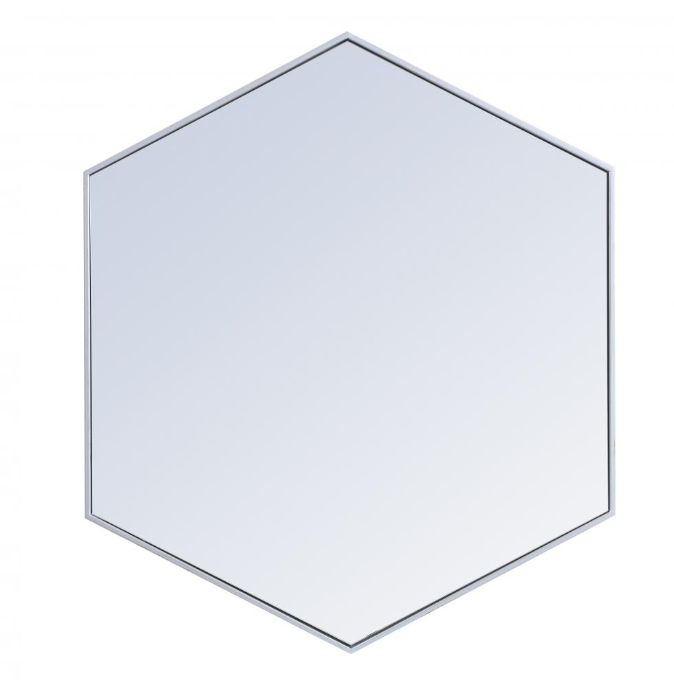 Mr4541s 41 In. Metal Frame Hexagon Mirror In Silver - 40.125 X 34.25 X 0.16 In.