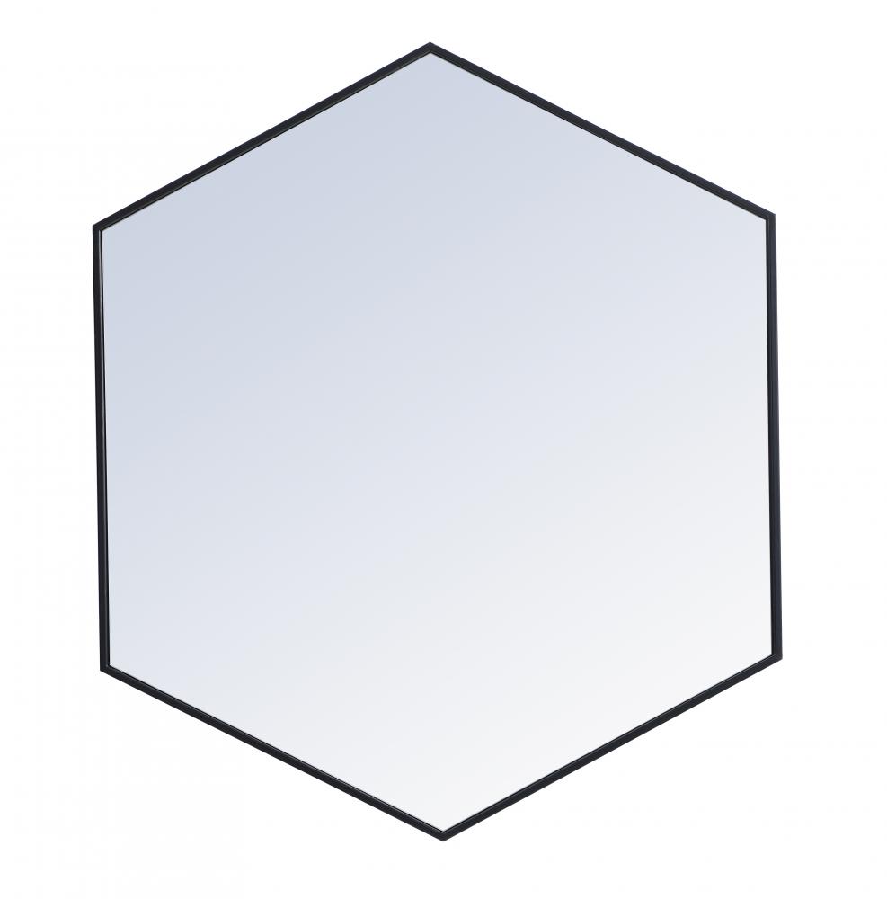 Mr4541bk 41 In. Metal Frame Hexagon Mirror In Black - 40.125 X 34.25 X 0.16 In.