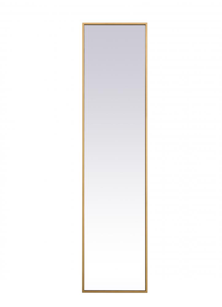 Mr41460br 14 In. Metal Frame Rectangle Mirror In Brass - 13.25 X 35.25 X 0.16 In.