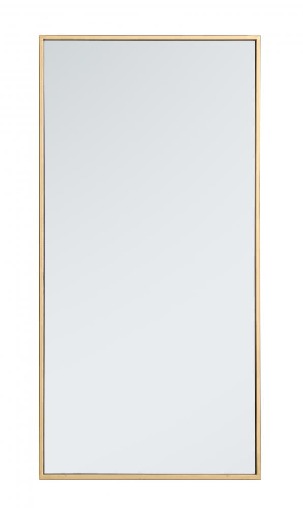 Mr41836br 18 In. Metal Frame Rectangle Mirror In Brass