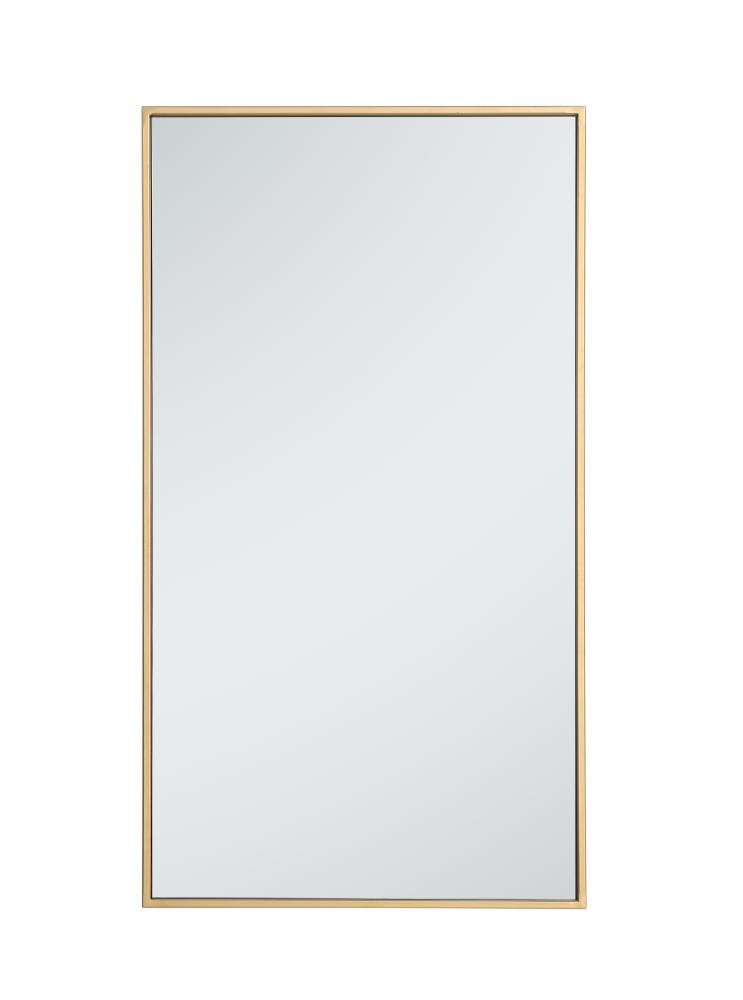 Mr42036br 20 In. Metal Frame Rectangle Mirror In Brass