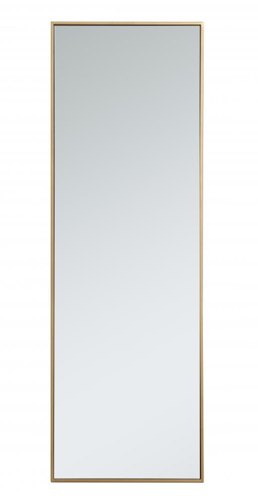Mr42060br 20 In. Metal Frame Rectangle Mirror In Brass - 19.25 X 59.25 X 0.16 In.