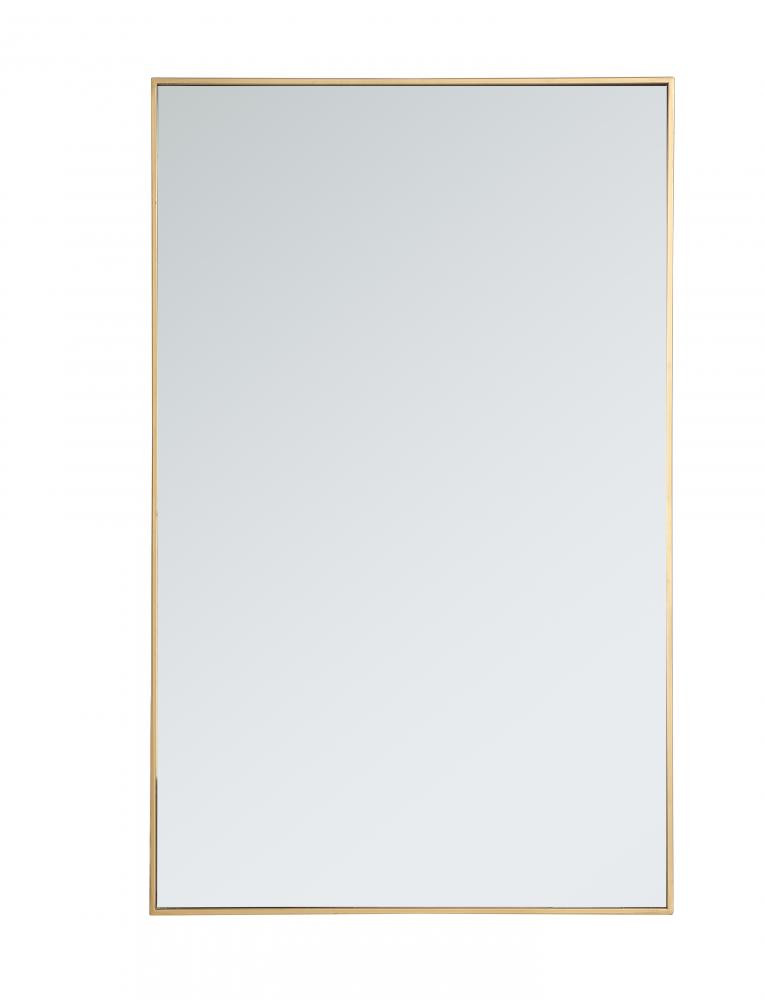 Mr43048br 30 In. Metal Frame Rectangle Mirror In Brass - 29.25 X 59.25 X 0.16 In.