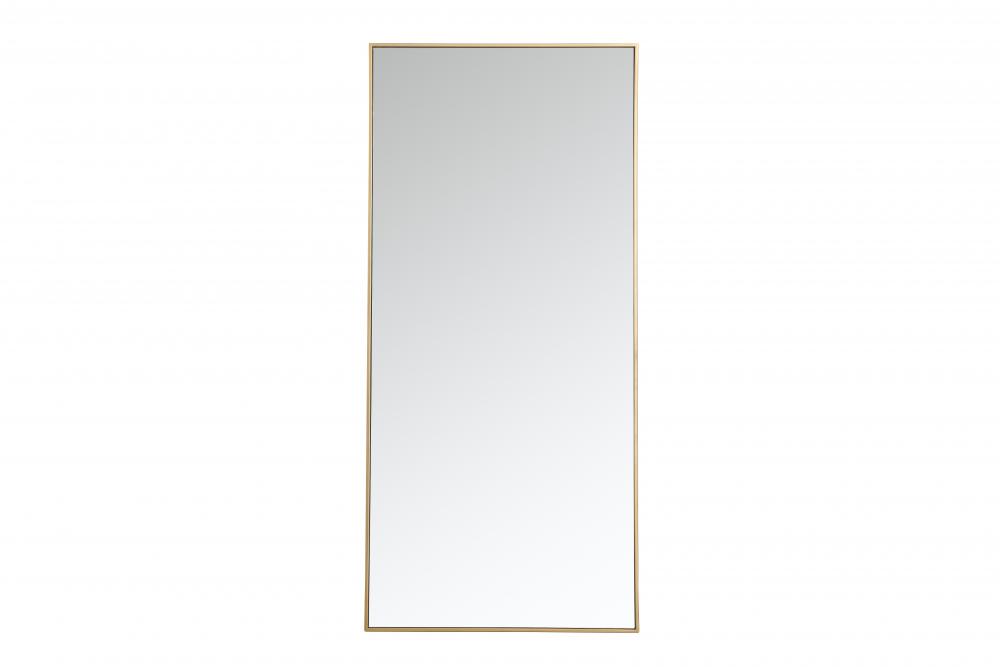 Mr43060br 30 In. Metal Frame Rectangle Mirror In Brass - 29.25 X 59.25 X 0.16 In.