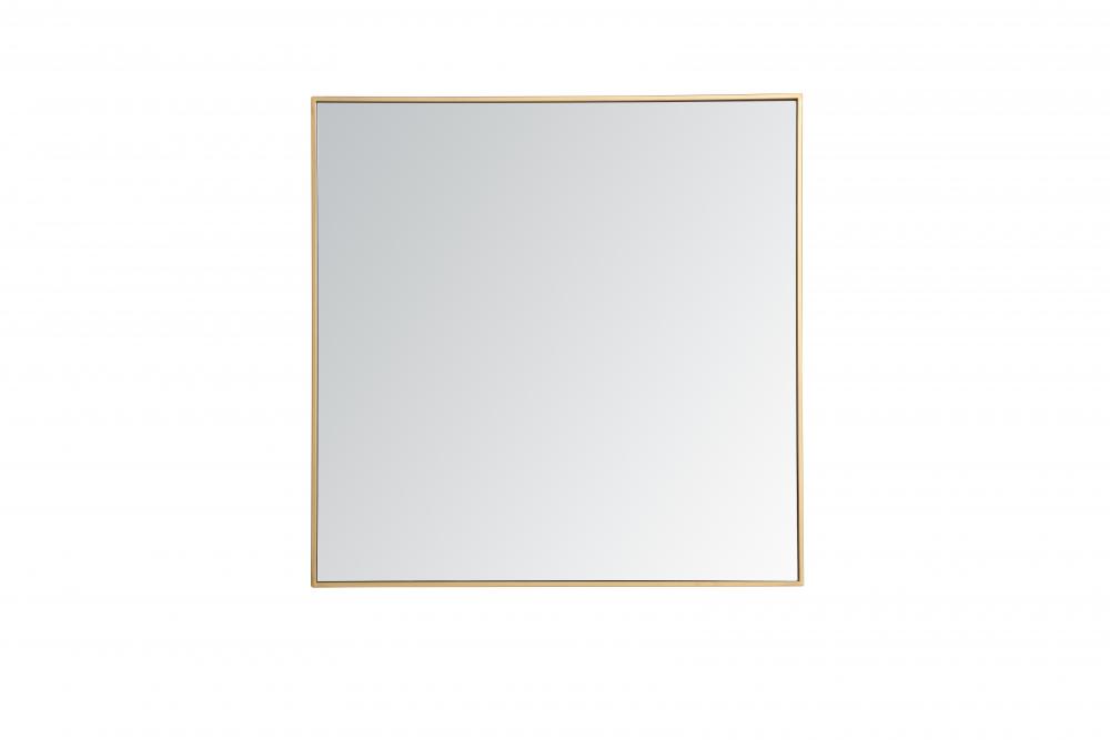 Mr43636br 36 In. Metal Frame Square Mirror In Brass - 35.25 X 71.25 X 0.16 In.