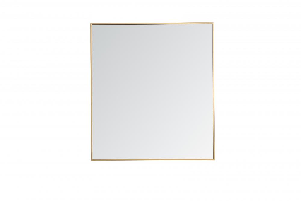 Mr43640br 36 In. Metal Frame Rectangle Mirror In Brass - 35.25 X 71.25 X 0.16 In.