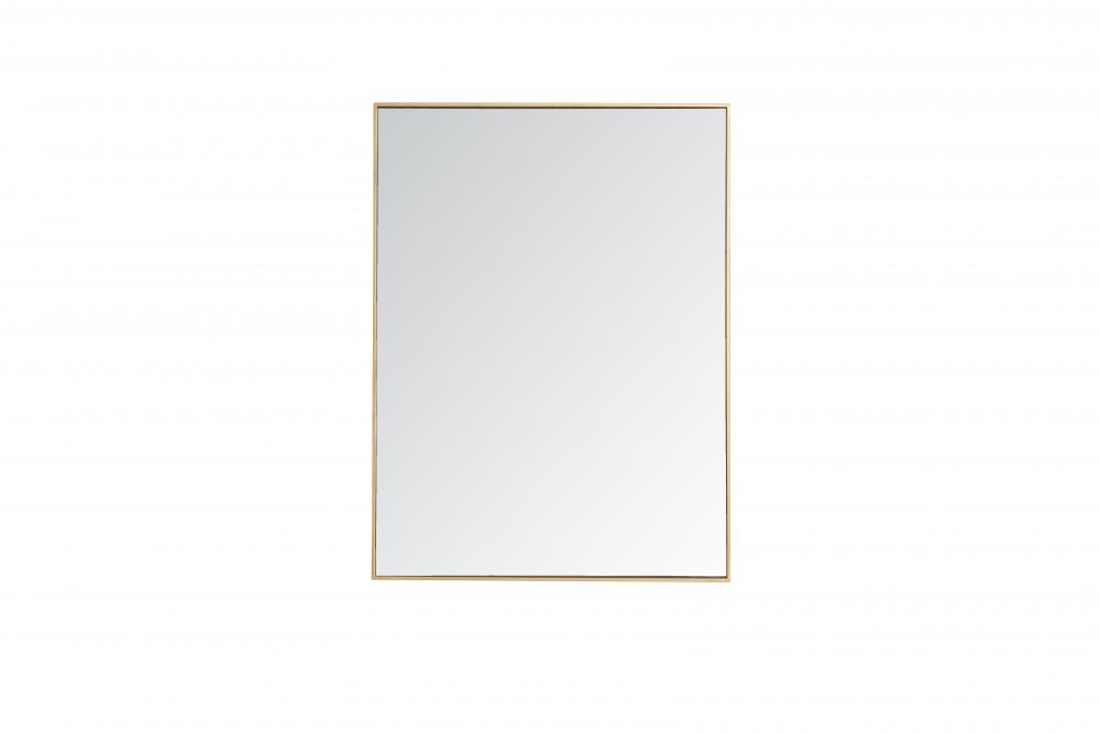 Mr43648br 36 In. Metal Frame Rectangle Mirror In Brass - 35.25 X 71.25 X 0.16 In.