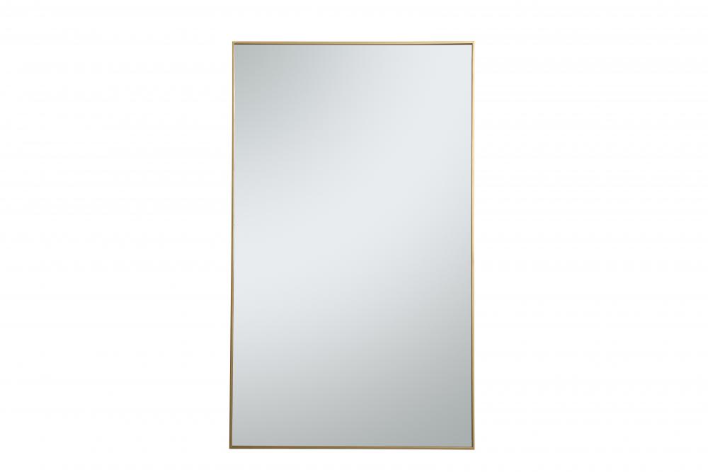 Mr43660br 36 In. Metal Frame Rectangle Mirror In Brass - 35.25 X 71.25 X 0.16 In.