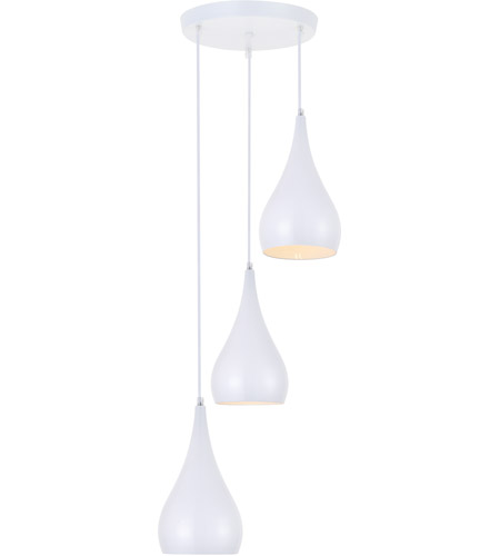 Ldpd2000wh Nora 3 Light In White Pendant - 14.50 X 14.50 X 11.50 In.