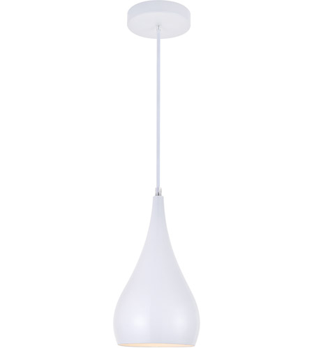 Ldpd2001wh Nora 1 Light White Pendant - 6 X 6 X 11.50 In.