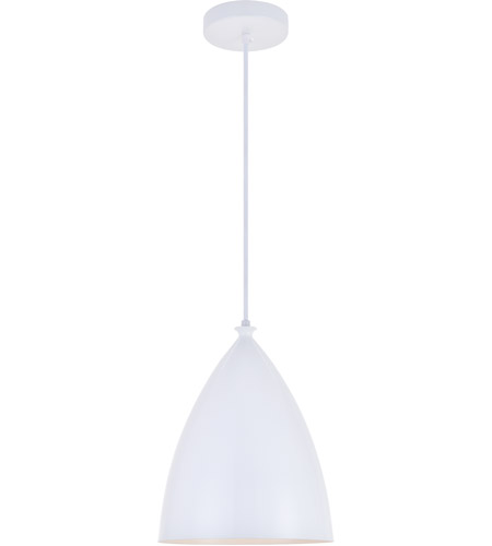 Ld2409wh Kenneth 1 Light White Pendant - 13.50 X 13.50 X 10.90 In.
