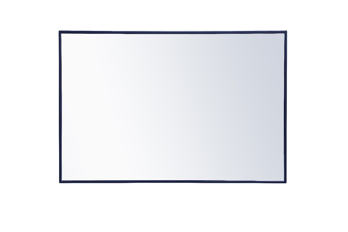 Mr4077bl 28 X 42 In. Metal Frame Rectangle Mirror, Blue