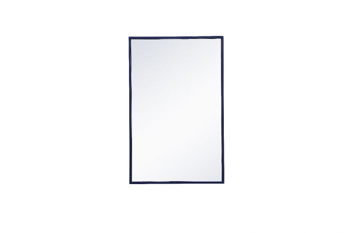 Mr41828bl 18 X 28 In. Metal Frame Rectangle Mirror, Blue