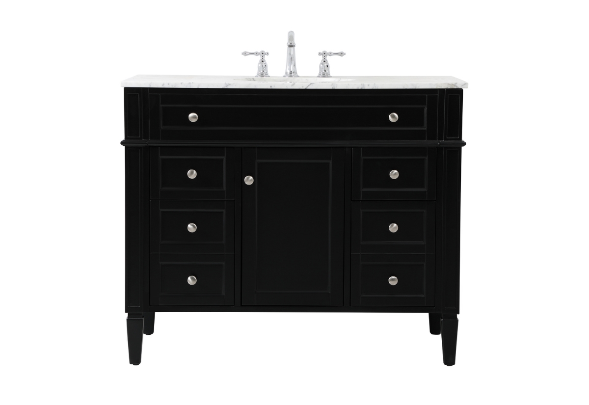 42 in. Single Bathroom Vanity in Black