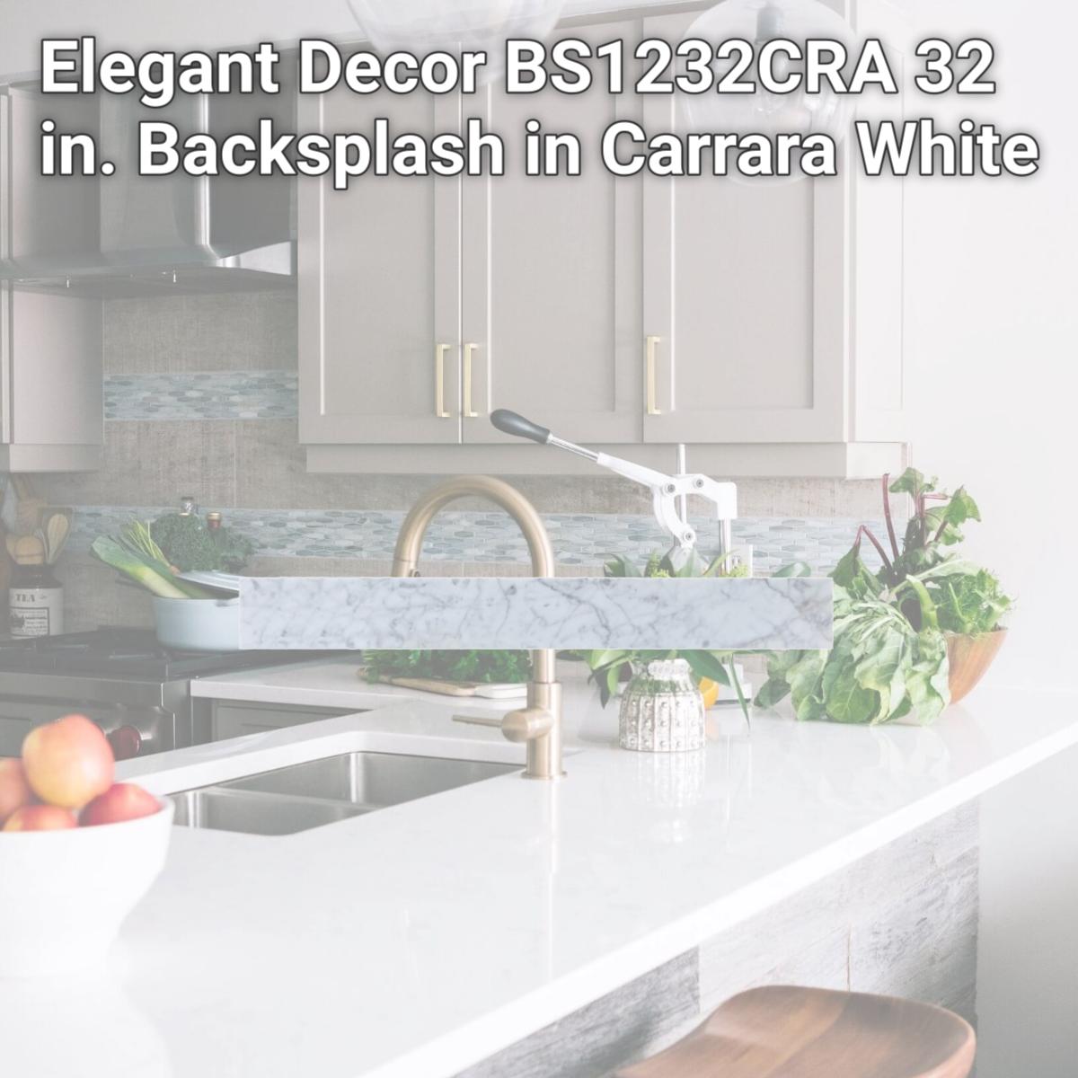 Picture of Elegant Decor BS1232CRA 32 in. Backsplash in Carrara White