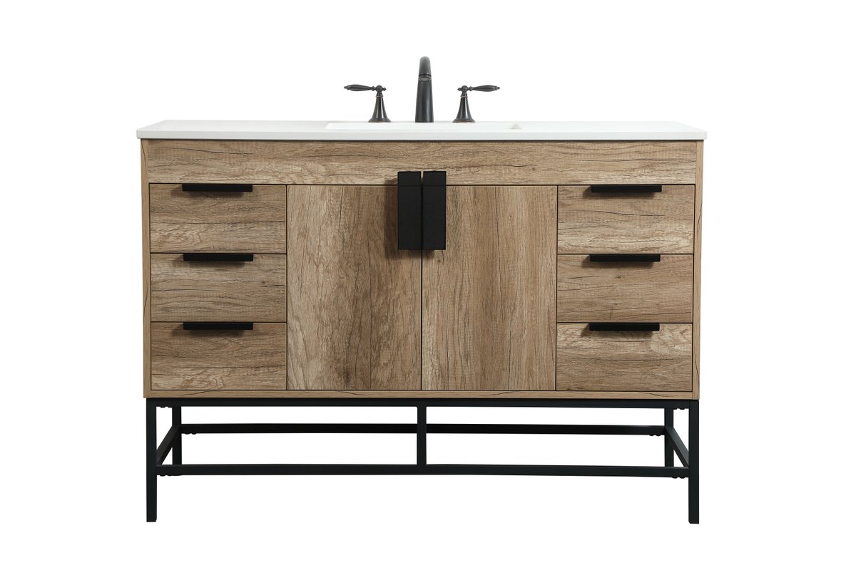 UPC 196683000069 product image for VF488W48NT 48 in. Single Bathroom Vanity, Natural Oak | upcitemdb.com
