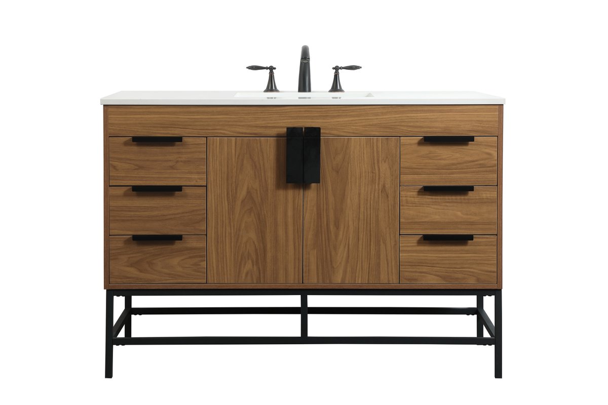 UPC 196683000083 product image for VF488W48WB 48 in. Single Bathroom Vanity, Walnut Brown | upcitemdb.com