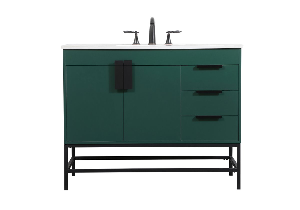 42 in. Single Bathroom Vanity, Green