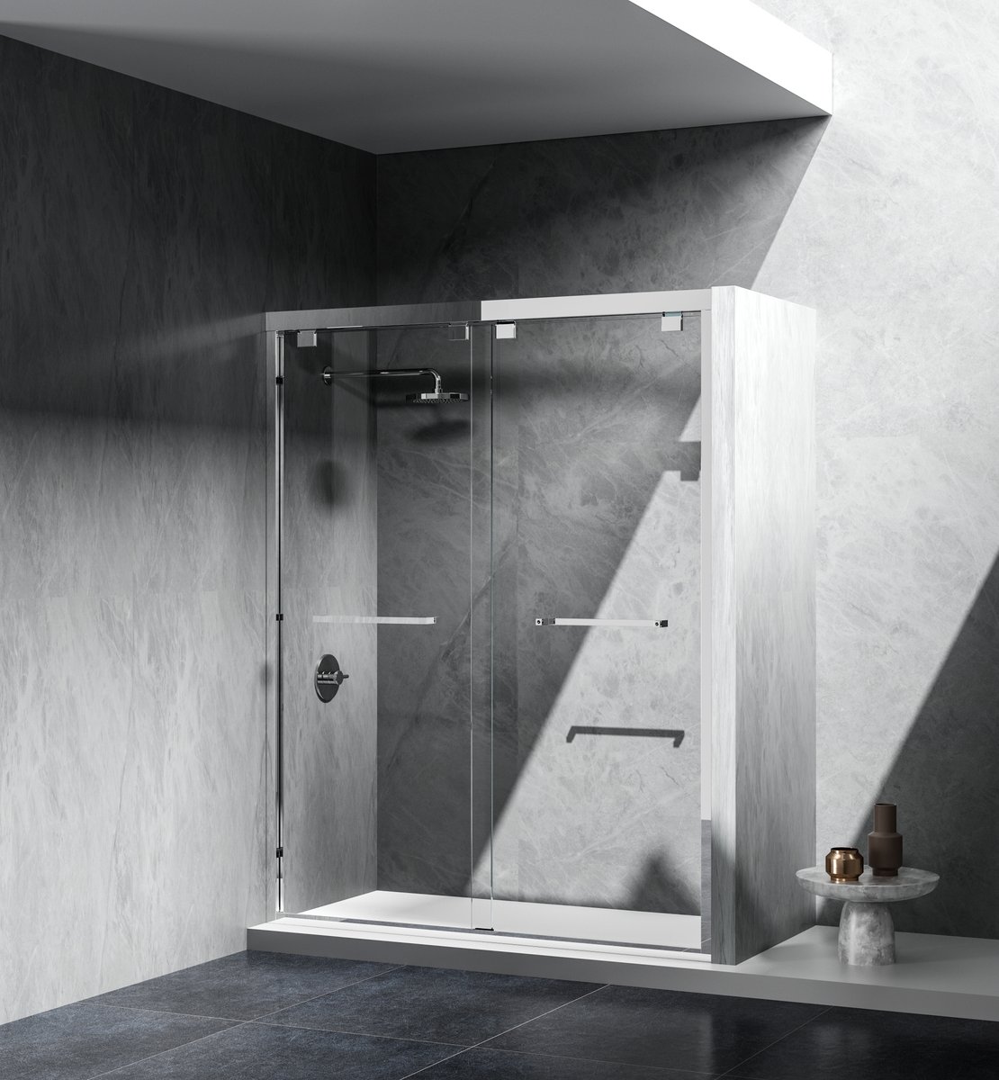 Picture of Elegant Kitchen & Bath SD303-6076PCH 76 x 2.36 x 60 in. Shower Door - Polished Chrome